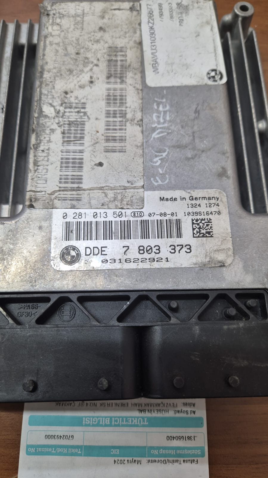 BMW E90 MOTOR BEYNİ 0281012501  DDE7798180  EDC16C35 2.12